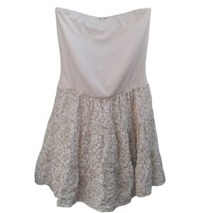 NWT Thirty/Thirty Cream Floral Strapless Dress